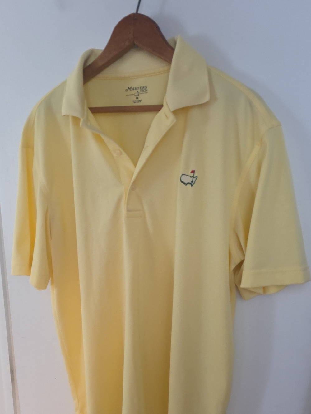 Masters Light Yellow Polo Shirt with Embroidered Logo Medium Perf Cond.